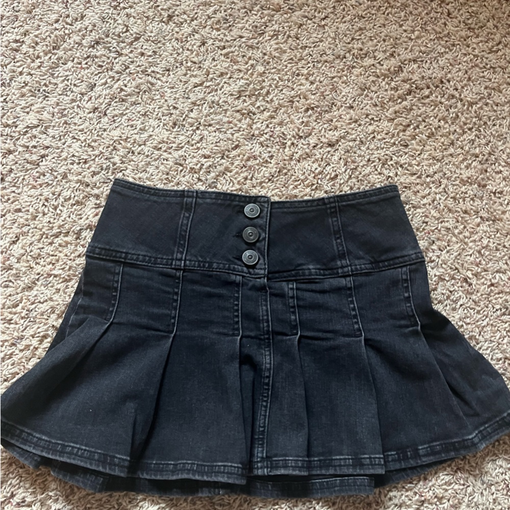 Urban Outfitters BDG Black Buttoned Denim Mini Skirt